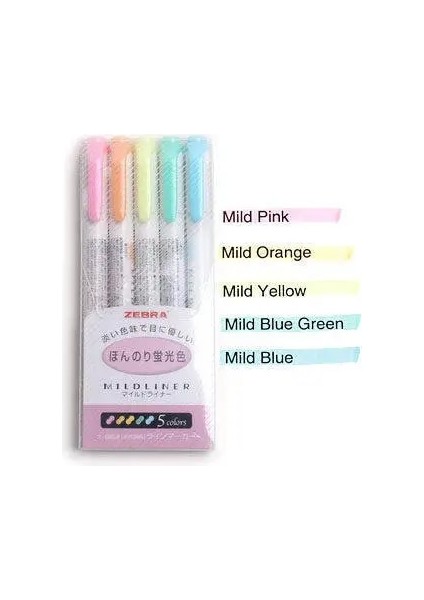 Floresan 5 Adet Tarzı 3 Adet Veya Et Zebra Mildliner Renk Japon Kırtasiye Çift Başlı Floresan Kalem Kancalı Kalem Renk Işaret Kalemi Kawaii (Yurt Dışından)