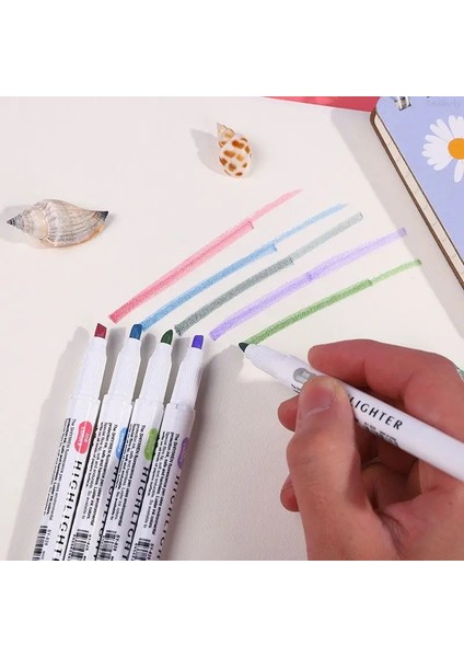 5 Renk Floresan Stili Colorsset Çift Kafa Mildliner Renk Fosforlu Kalem Floresan Fosforlu Kalemler Sanat Marker Okul ve Ofis Sanat Kırtasiye (Yurt Dışından)