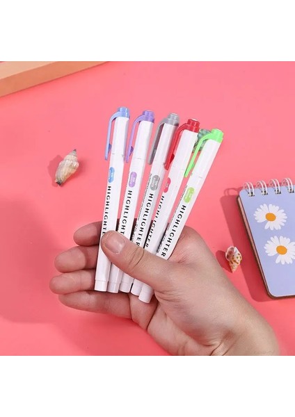 5 Renk Floresan Stili Colorsset Çift Kafa Mildliner Renk Fosforlu Kalem Floresan Fosforlu Kalemler Sanat Marker Okul ve Ofis Sanat Kırtasiye (Yurt Dışından)