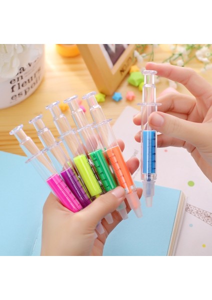 6 Adet Tarzı Bir Dizi Kawaii Şırınga Fosforlu Kalem Suluboya Kalem Işaretleyici Kalem Okul Ofis Malzemeleri (Yurt Dışından) modelleri