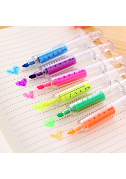 6 Adet Tarzı Bir Dizi Kawaii Şırınga Fosforlu Kalem Suluboya Kalem Işaretleyici Kalem Okul Ofis Malzemeleri (Yurt Dışından) indirimleri