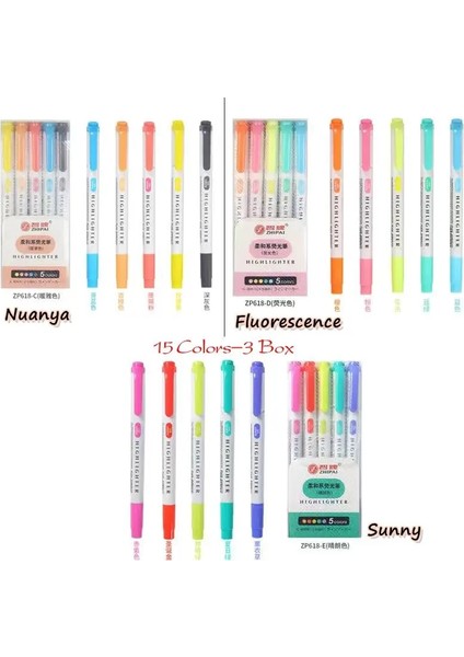 15 Renk-Cde Stili 25 Renk Çift Kafa Fosforlu Kalem Hafif Renkler Floresan Fosforlu Kalemler Sanat Marker Okul ve Ofis Sanat Kırtasiye Tedarik (Yurt Dışından)