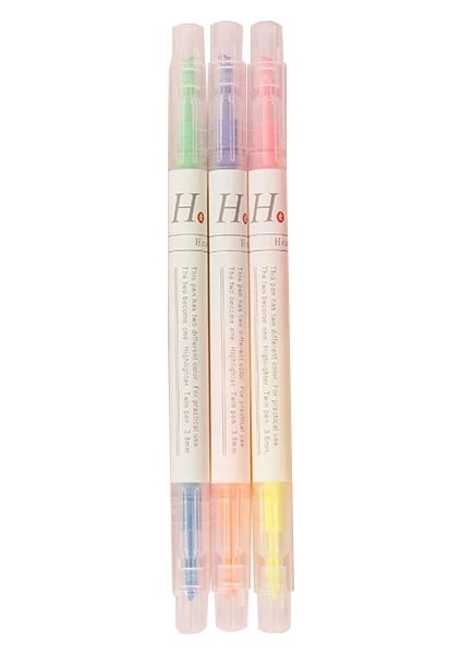 3 Adet-6 Renk Stili 6 Colorsset Çift Kafa Benzersiz Pencere Ucu Pastel Renk Fosforlu Kalem Işaretleyici Okul Işaretleyici Kırtasiye Malzemeleri Için Yumuşak Renk (Yurt Dışından)