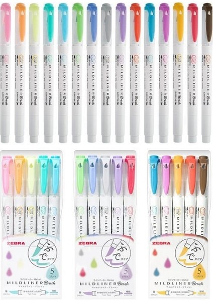 Shibu Set 5c Nc Stili Yeni 25COLORS Zebra Mildliner Fırça Kalem Seti Wft8 Çift Taraflı Su Bazlı Fosforlu Marker Kalem Okul Sanat Malzemeleri Kırtasiye (Yurt Dışından) fiyatları
