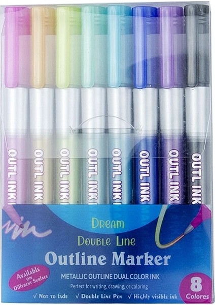 8 Renk C Stili Et Renkli Çift Çizgi Kalem Fosforlu Floresan Işaretleyici Şeker Renk Öğrenci Okul Posteri Için Çok Renkli El Not Kalem (Yurt Dışından)