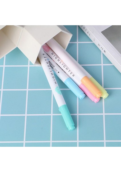 Olorful Candy Color Çift Uçlu Fosforlu Kalemler Işaretleyiciler Floresan Milkliner Kırtasiye Hediyesi (Yurt Dışından) modelleri