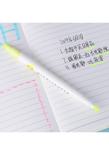 Olorful Candy Color Çift Uçlu Fosforlu Kalemler Işaretleyiciler Floresan Milkliner Kırtasiye Hediyesi (Yurt Dışından) fırsatları