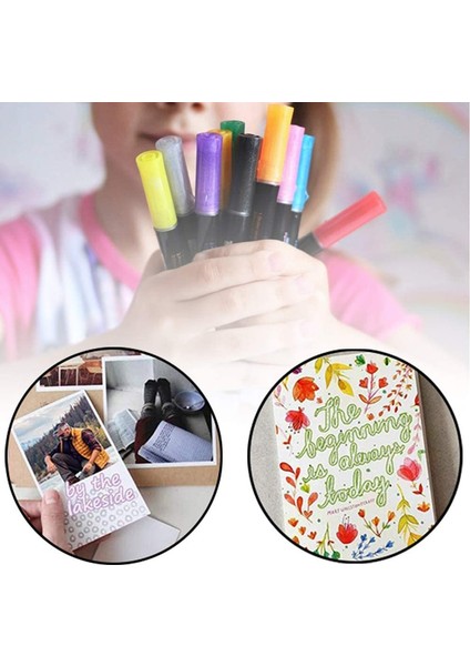 12 Renk Set-D Stili Olors Çift Çizgi Kalem Anahat Boya Işaretleyici Kalemler Diy Albümü Scrapbooking Metal Işaretleyici Fosforlu Çizim Boyama Doodling (Yurt Dışından) indirimleri