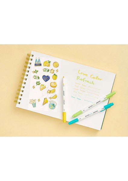 Stili Yenile Monami Kawaii Fosforlu Kalem Pastel Fosforlu Kalem Seti Obliquefineliner Çift Ucu Çizim Kroki Işaretleyiciler Sevimli Okul Kore Kırtasiye (Yurt Dışından) indirimleri