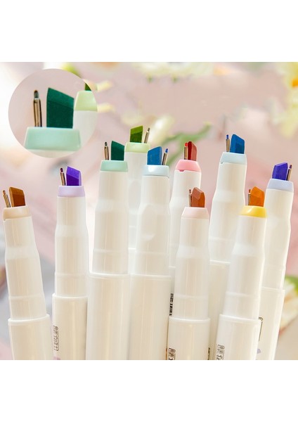 Bir Stil Kutu Çok Renkli Çift Kafa Fosforlu Kalemler Boyama Yazma Scrapbooking Planlayıcıları Dıy Günlük Tutma Kalemi (Yurt Dışından) fiyatları