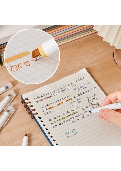 Bir Stil Kutu Çok Renkli Çift Kafa Fosforlu Kalemler Boyama Yazma Scrapbooking Planlayıcıları Dıy Günlük Tutma Kalemi (Yurt Dışından) modelleri