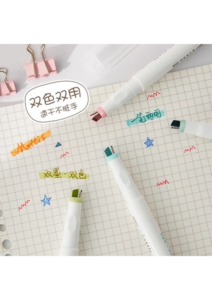 Bir Stil Kutu Çok Renkli Çift Kafa Fosforlu Kalemler Boyama Yazma Scrapbooking Planlayıcıları Dıy Günlük Tutma Kalemi (Yurt Dışından) fırsatları