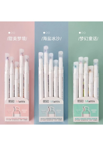 Bir Stil Kutu Çok Renkli Çift Kafa Fosforlu Kalemler Boyama Yazma Scrapbooking Planlayıcıları Dıy Günlük Tutma Kalemi (Yurt Dışından) indirimleri