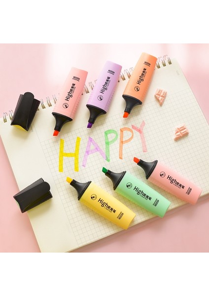 5 Adet Macaron Renk Işaretleyici Fosforlu Kalem Hafif Renkler Vurgulamak Spot Liner Kırtasiye Ofis Aksesuarları Okul Malzemeleri A6713 (Yurt Dışından)