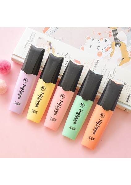 5 Adet Macaron Renk Işaretleyici Fosforlu Kalem Hafif Renkler Vurgulamak Spot Liner Kırtasiye Ofis Aksesuarları Okul Malzemeleri A6713 (Yurt Dışından) modelleri