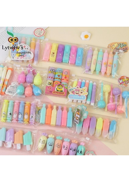 H Tarzı Ute Mini Fosforlu Kalem Güzel Karikatür Boya Marker Kalem Okul Ofis Ofis Kırtasiye Tedarik Kapsül Vitamin Kawaii Komik (Yurt Dışından) fiyatları
