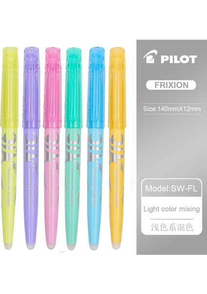 6 Adet Açık Renk Stili Pılot Sw-Fl Frixion Silinebilir Fosforlu Kalem Pastel Renkli Floresan Marker Peolors Japonya (Yurt Dışından)
