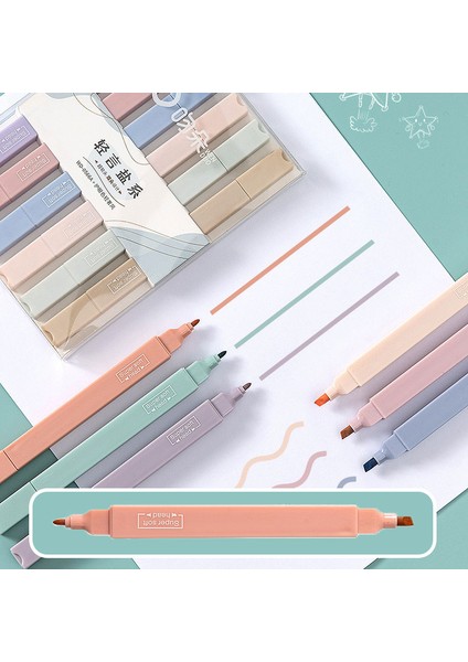 Tatlı-Set Tarzı Et Morandi Macaron Hafif Tatlı ve Tuzlu Çift Başlı Fosforlu Kalem Sevimli Işaretleyici Ins Jel Kalem Seti Çalışma Kırtasiye (Yurt Dışından) fiyatları