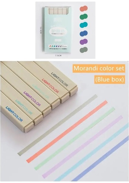 Morandi Renk Seti Stili Oft Fırça Ucu Renkli Fosforlu Marker Kalem Seti Su Bazlı Mürekkep Morandi Pastel Kalemler Çizim Boyama Dergisi Okul F349 (Yurt Dışından)