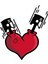 10 x 11 cm Kalp Piston Heart Sticker Motor Araba Kask Laptop Sticker 1