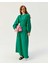 Fermuarlı Poplin Elbise Yeşil 3