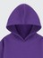Erkek Fit Kapüşonlu Kanguru Cep Mor Sweatshirt 3