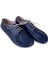 Bayan Lacivert Oxford Stil Barefoot Ayakkabı, Taraklı Ayakkabı, 100% El Yapımı ve Napa Deri 2