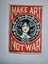 Vintage Retro Make Art No War Tasarım Duvar Halisi 1