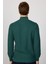 Slim Fit Dar Kesim Dik Yaka Fermuarlı Desenli Yeşil Erkek Triko Kazak 5