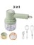 Yeşil 3'ü 1 Arada Stil Mini Elektrikli Sarımsak Doğrayıcı Sebze Doğrayıcı ile Kablosuz Yumurta Aracı Kremalı Kek Pişirme Hamur Karıştırıcı Mutfak Blender Aksesuarları (Yurt Dışından) 1