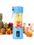 Pembe Tarzı 6 Bıçak Bıçaklar Taşınabilir USB Elektrikli Akıllı Ev Meyve Sıkacağı Sebze Suyu Makinesi Blender Şarj Kablosu ile Şarj Edilebilir Bardak (Yurt Dışından) 3