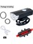 Beyaz Set Beyaz Stil USB Şarj Edilebilir Bisiklet Işık LED Dağ Bisikleti Ön Işık Arka Arka Lamba Su Geçirmez El Feneri Bisiklet Far Uyarı Lambası (Yurt Dışından) 5