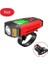 Bk1 Kırmızı Set Stili USB Bisiklet El Feneri 5 LED Bisiklet Bilgisayarıhorn Bisiklet Ön Işık Ipx4 Su Geçirmez Far Kilometre Sayacı Bisiklet Aksesuarları (Yurt Dışından) 1