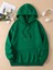 Unisex Kadın Yeşil Düz Renk Günlük Hoodie Bol Kesim Sweatshirt Içi Polarlı Oversize Kapüşonlu 1