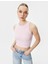 Crop Atlet Kolsuz Halter Yaka Dokulu 1