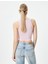 Crop Atlet Kolsuz Halter Yaka Dokulu 4