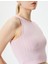 Crop Atlet Kolsuz Halter Yaka Dokulu 5