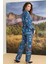 Kadın Etnik Desenli Önü Düğmeli Pijama Takımı 23120 5