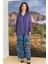 Kadın Etnik Desenli Uzun Kollu Pijama Takımı 23123 1