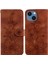 iPhone 15 Plus Için Kılıf Kabartmalı Lily Premium Pu Deri Cüzdan Stili Kart Tutuculu ve Standlı Çevirmeli Telefon Kılıfı (Yurt Dışından) 5