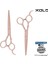 Titanium Deri Çantalı Mat Makas Seti Rose Red Saç Kesim Makas Seti Profesyonel Salon 3