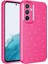 Samsung Galaxy S24 Plus Kılıf Koton Simli Silikon Arka Kapak Kamera Korumalı Pembe Koyu 1