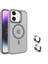 Apple iPhone 11 Kılıf Magsafeli Standlı Sert Mika + Lens Koruyucu Gri 1