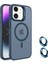 Apple iPhone 11 Kılıf Magsafeli Standlı Sert Mika + Lens Koruyucu Lacivert 1