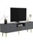 Droop Tv Ünitesi 2 Kapaklı, Raflı ve Çekmeceli Antrasit-Altın 3
