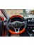 Renault Clio 5 Araca Özel Tam Uyumlu Deri Direksiyon Kılıfı (Turuncu-Siyah) 1