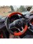 Renault Clio 5 Araca Özel Tam Uyumlu Deri Direksiyon Kılıfı (Turuncu-Siyah) 3
