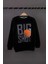 Erkek Çocuk Bisiklet Yaka Siyah Renk Big Shot Basketbol Baskılı 3 Iplik Şardonsuz Basic Sweatshirt 1