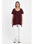 Kadın V Yaka Yırtmaçlı Oversize Basic Tişört 4