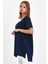 Kadın V Yaka Yırtmaçlı Oversize Basic Tişört 3